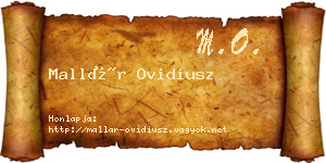 Mallár Ovidiusz névjegykártya